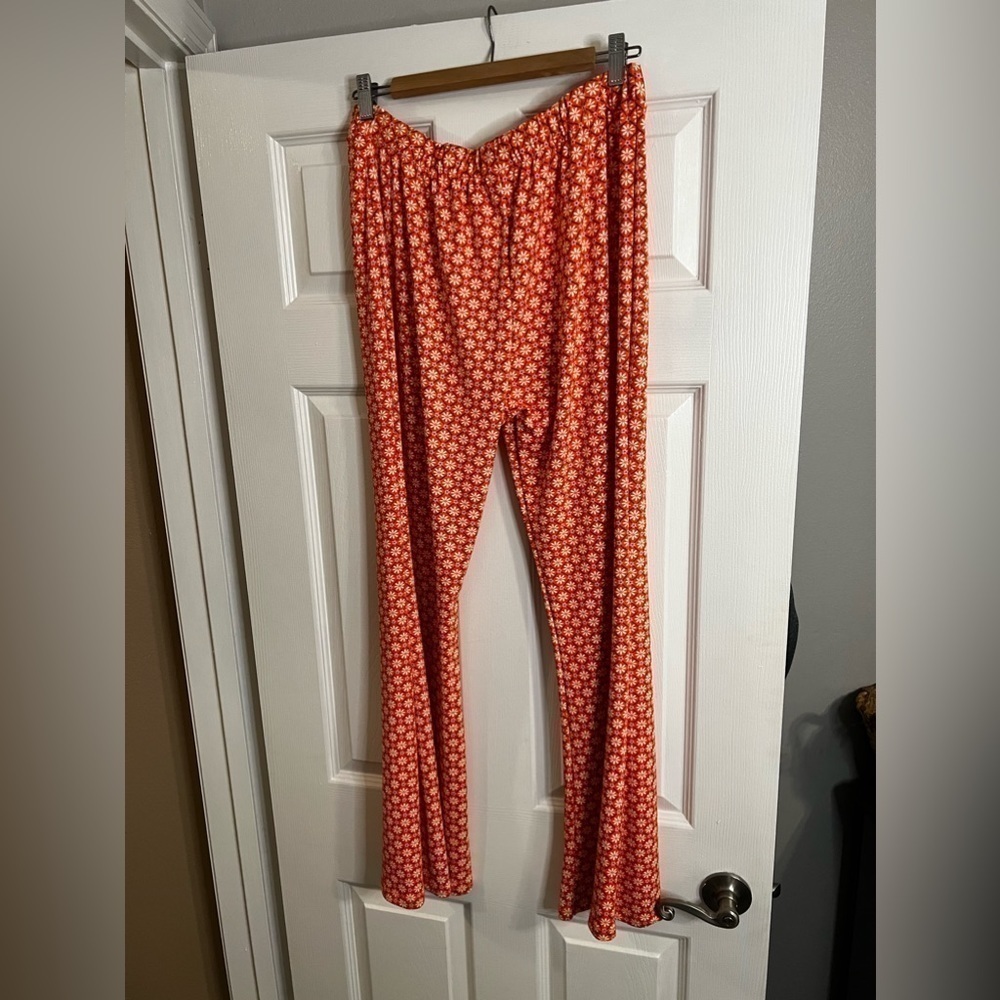 Wild Fable Orange Patterned Flare Pants - Picture 11 of 12